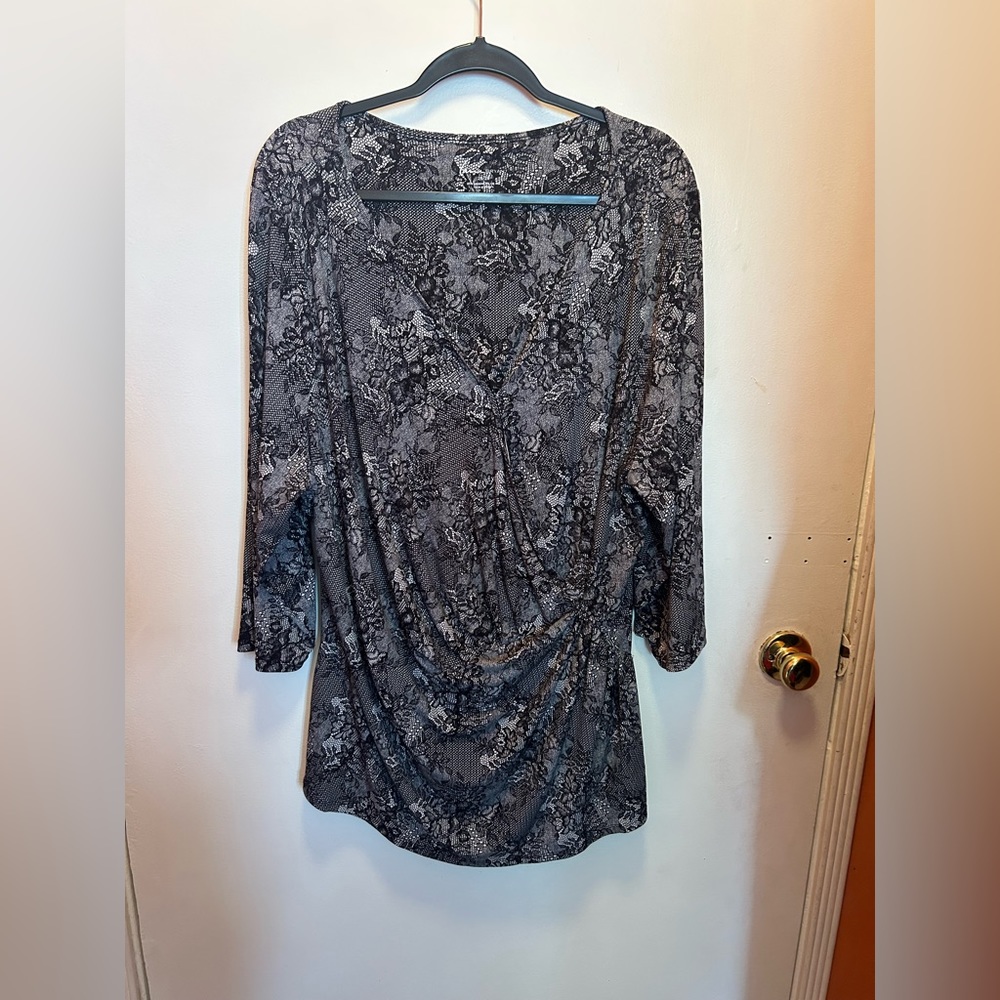 Lane Bryant size 26/28 floral and lace printed blouse